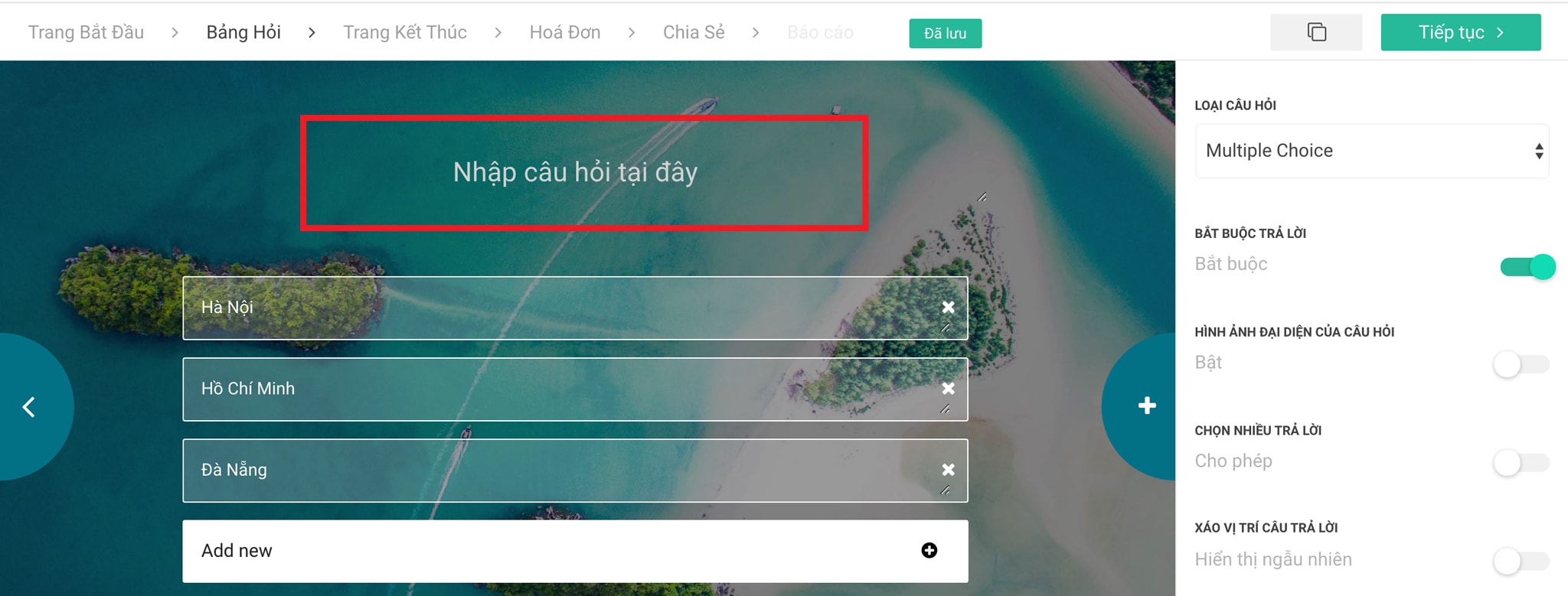 cau hoi khao sat chua dien tieu de
