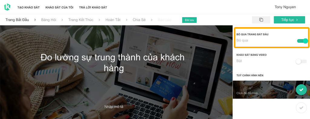 tạo khảo sát đánh giá