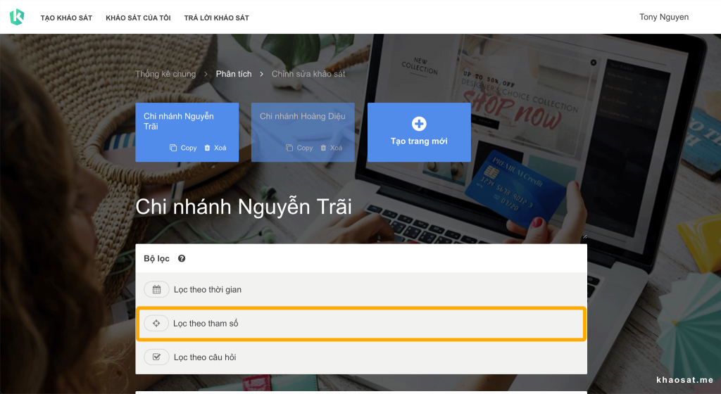 xem các thông tin trong báo cáo
