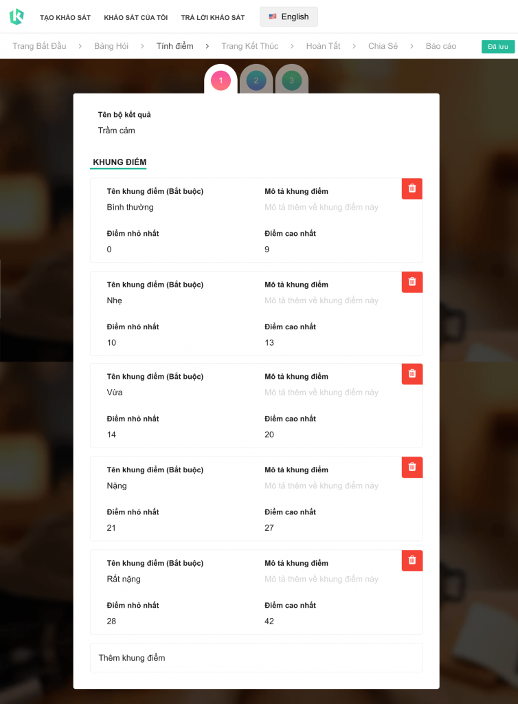 hướng dẫn quiz bộ trầm cảm