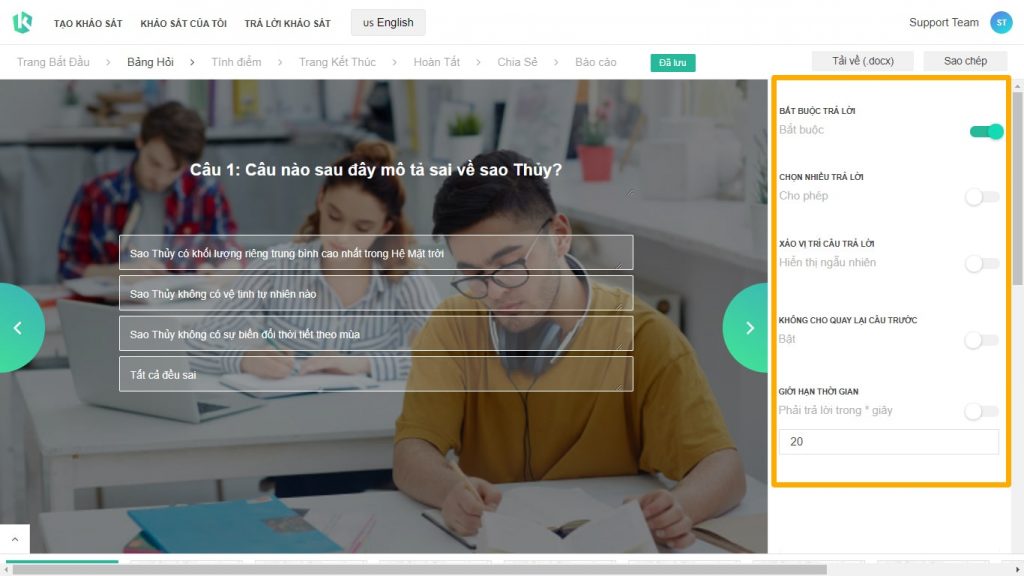 Hướng dẫn tạo kiểm tra online hình 11