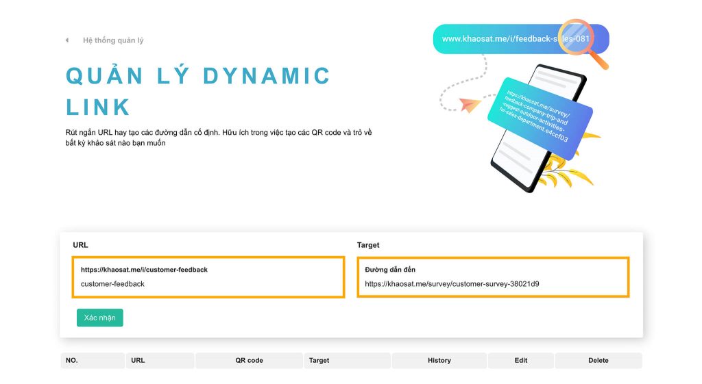 tạo dynamic link