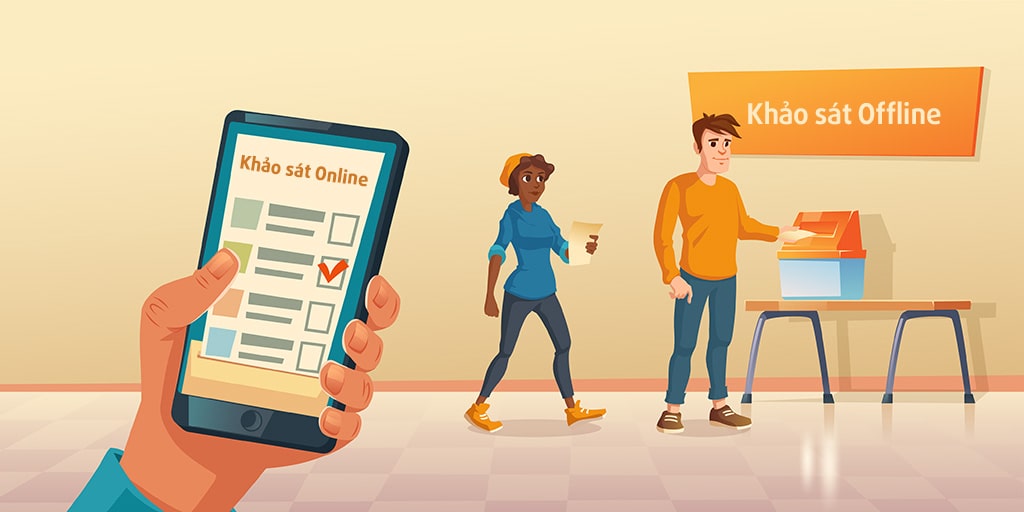 so sánh khảo sát online và khảo sát offline