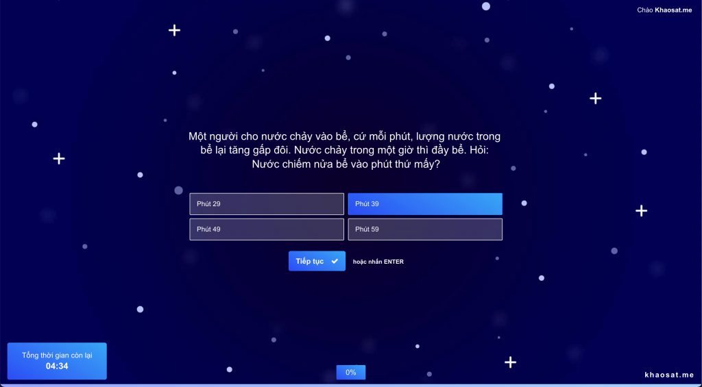 Trắc nghiệm online - Giới hạn thời gian làm bài
